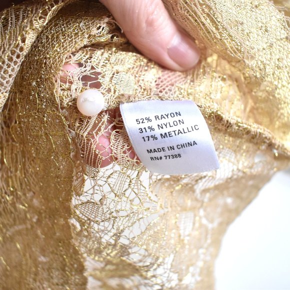 Alexa Chung for Madewell Gold Lace Blouse / Top XS - Picture 5 of 6